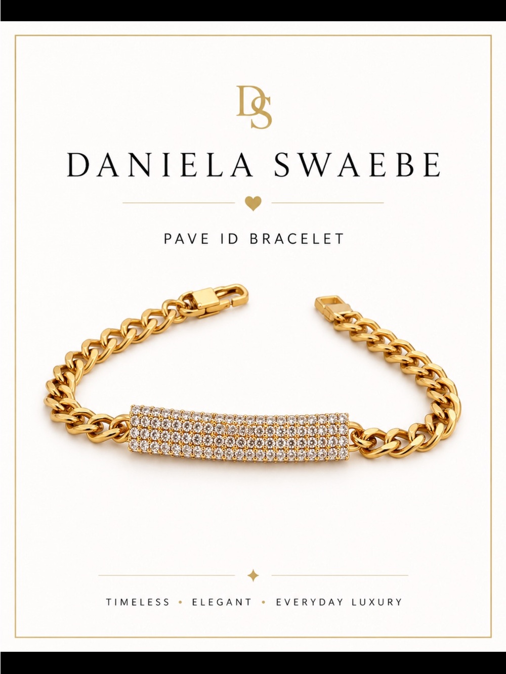 Daniela Swaebe Legacy Delight 4.9 CTW Pave IF Curb Chain BeaGold +2 extenders